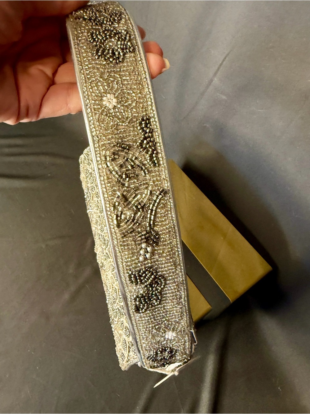 STAUD Silver Garden Party Beaded Tommy Bag - Picture 8 of 12